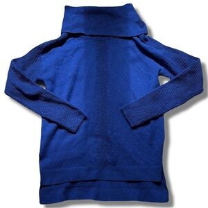 Reitmans Blue Knit Tunic Sweater | Cowl Neck Long Sleeve Cotton Blend Top